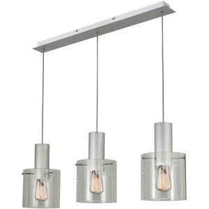 Henley 3 Light 39.5 inch Brushed Aluminum and Clear Glass Island Light Ceiling Light