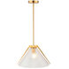 Baltic LED 15 inch Black and Brass Pendant Ceiling Light