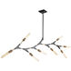 Filiali LED 45.5 inch Black and Harvest Brass Chandelier Ceiling Light