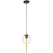 Lugano LED 14 inch Black and Vintage Brass Pendant Ceiling Light