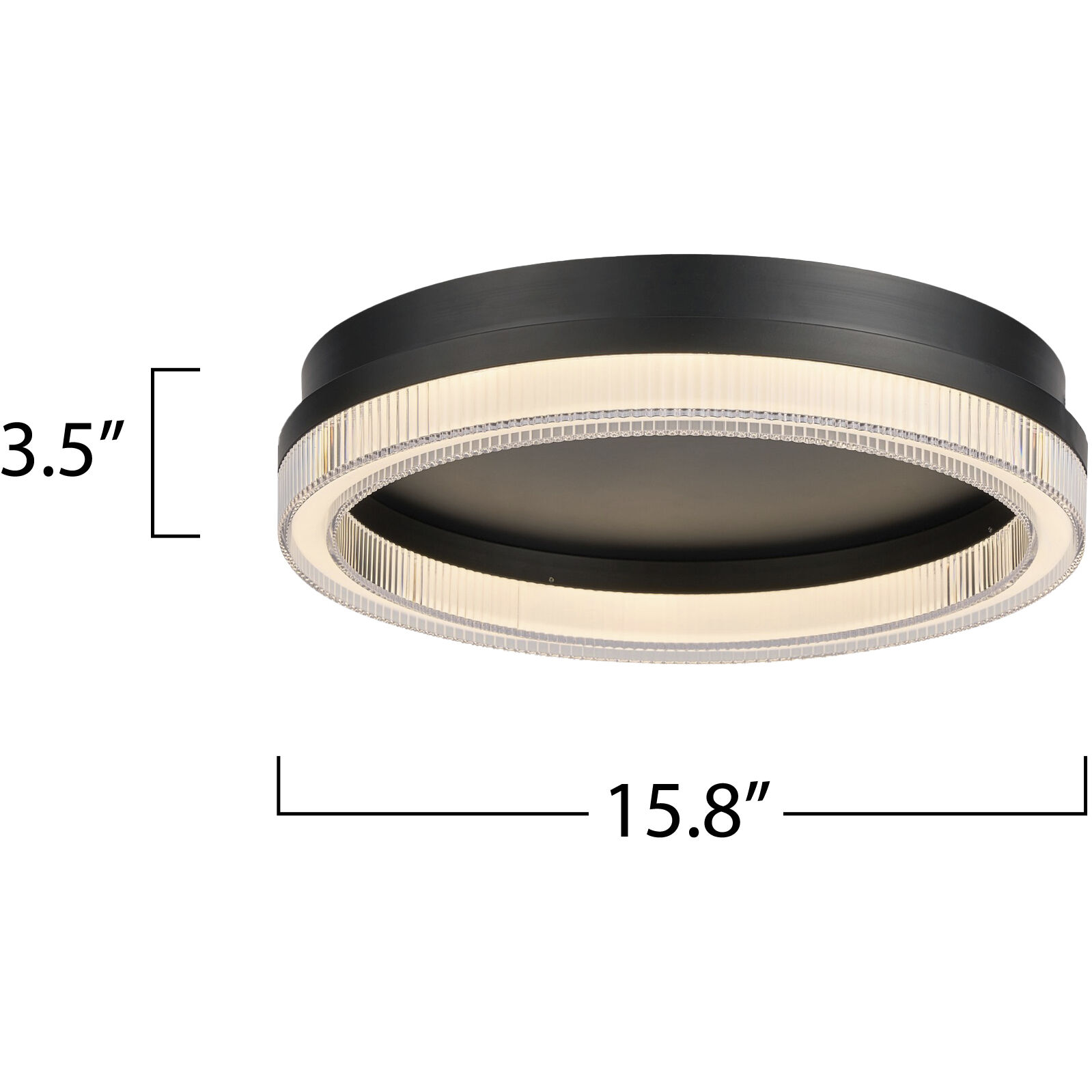 Ari LED 15.8 inch Black Flush Mount Ceiling Light