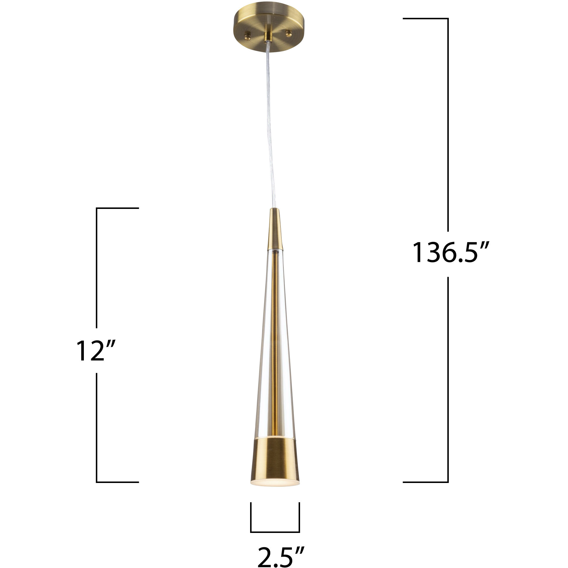 Sunnyvale LED 2.5 inch Brass Down Pendant Ceiling Light