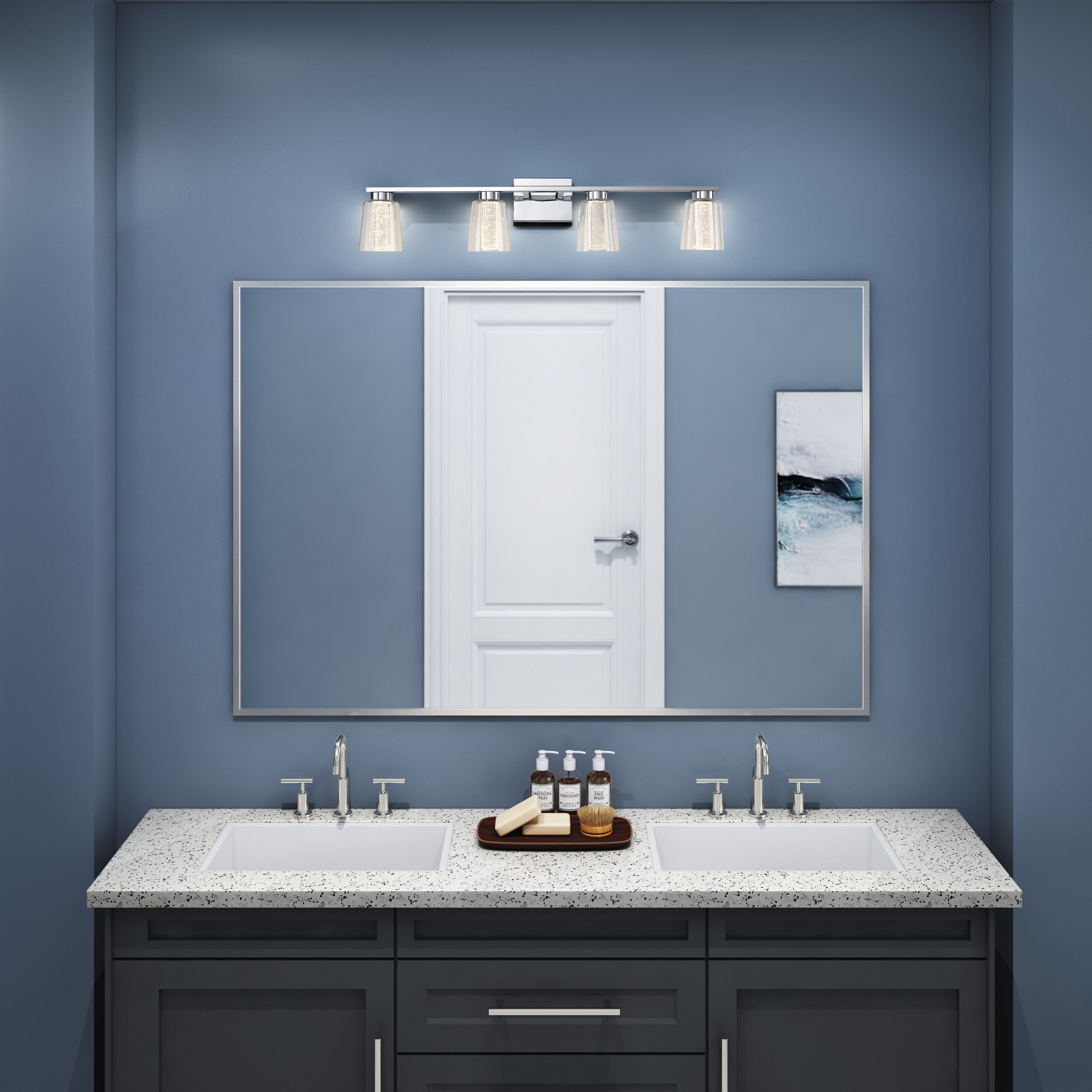 Dalton LED 33.25 inch Chrome Bathroom Vanity Wall Light