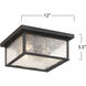 Estate 3 Light 12 inch Black and Brass Outdoor Flush Mount