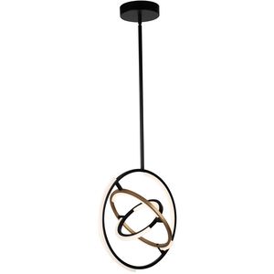 Trilogy 17 inch Black and Brass Pendant Ceiling Light