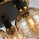 Gem LED 14.5 inch Black and Brushed Brass Semi-Flush Mount Ceiling Light in Amber