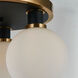 Gem LED 14.5 inch Black and Brushed Brass Semi-Flush Mount Ceiling Light in White