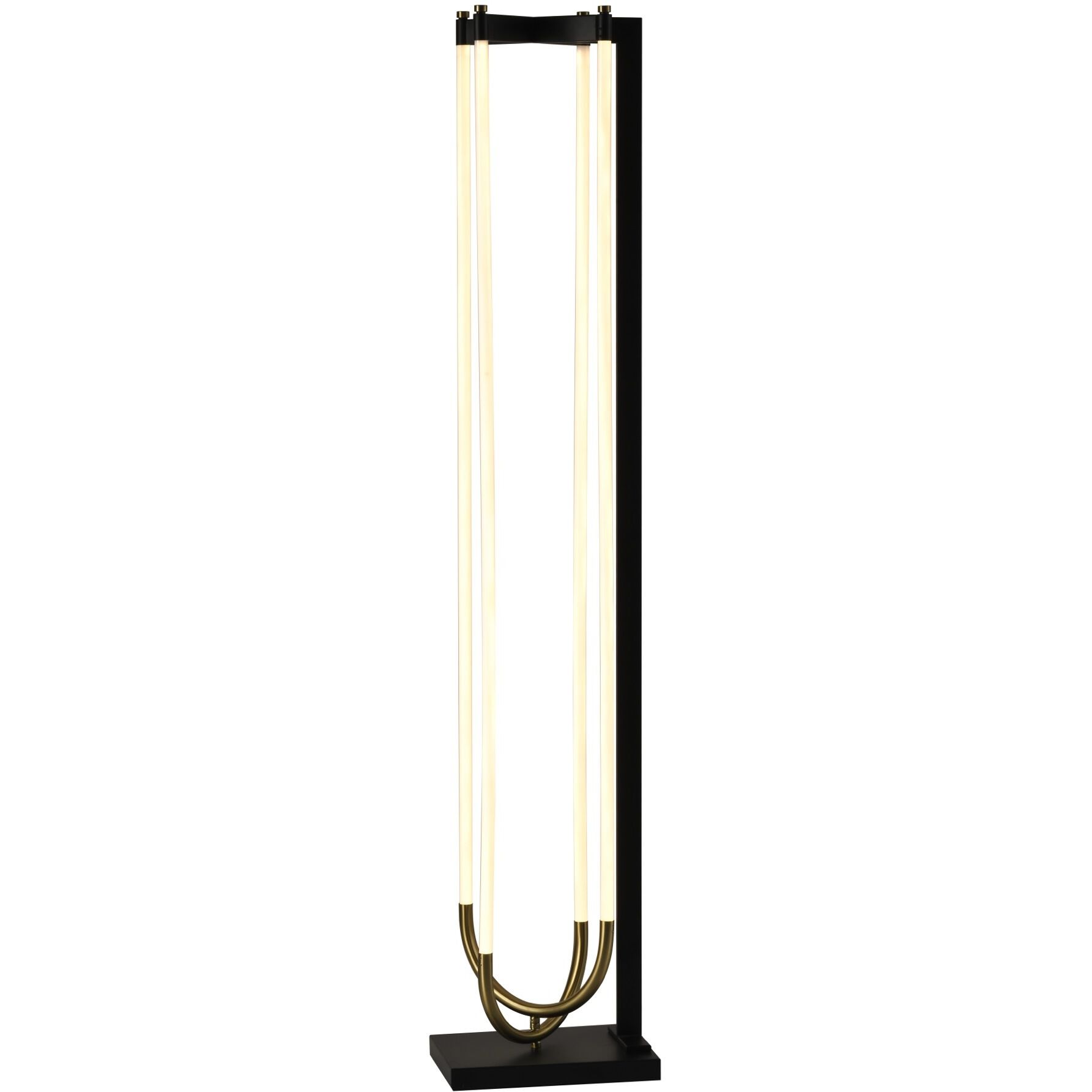 Cascata 64.96 inch 72 watt Black and Brushed Brass Floor Lamp Portable Light