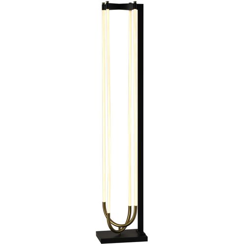 Cascata 64.96 inch 72 watt Black and Brushed Brass Floor Lamp Portable Light