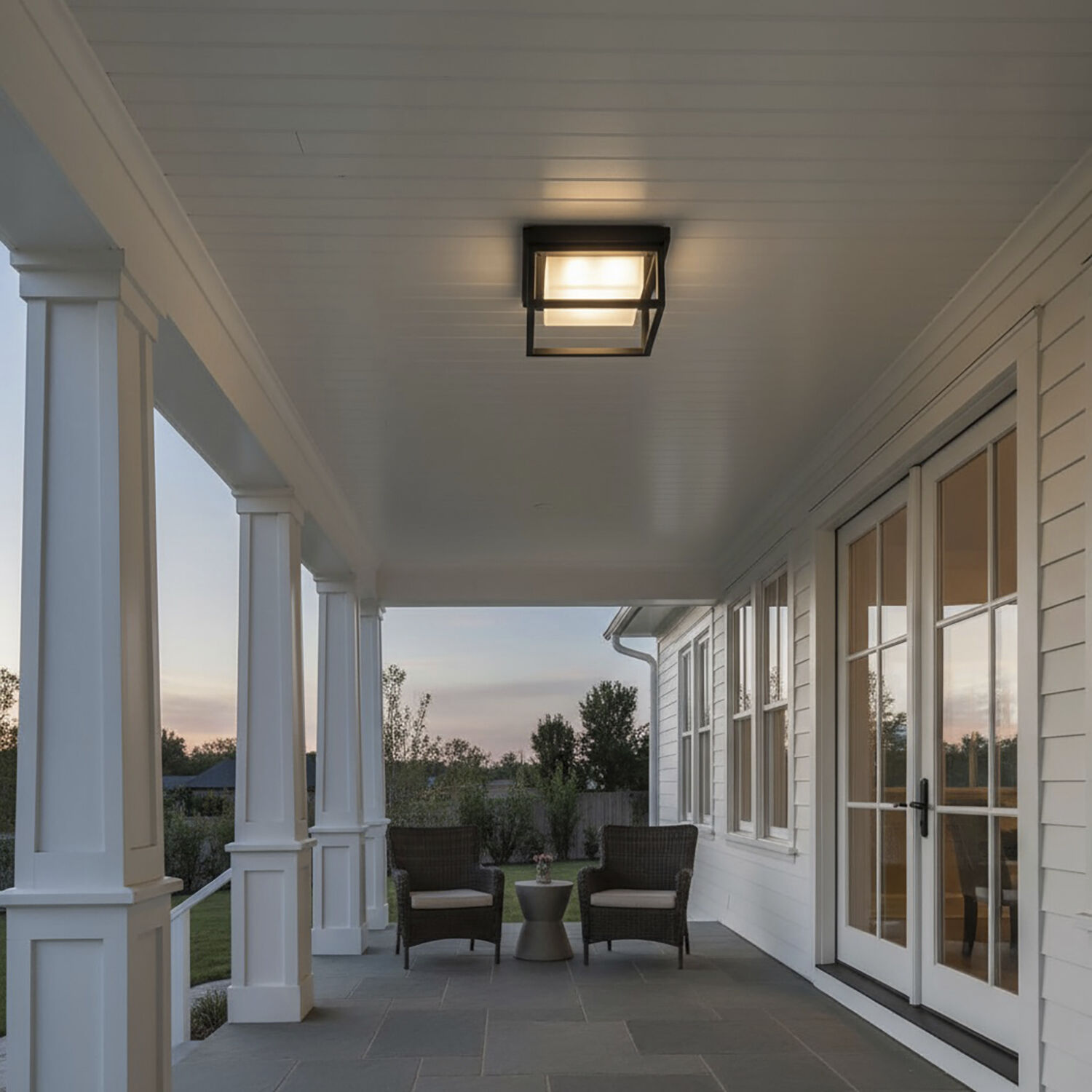 Overbrook LED 8.75 inch Black Outdoor Flush Mount