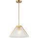 Baltic LED 15 inch Black and Brass Pendant Ceiling Light