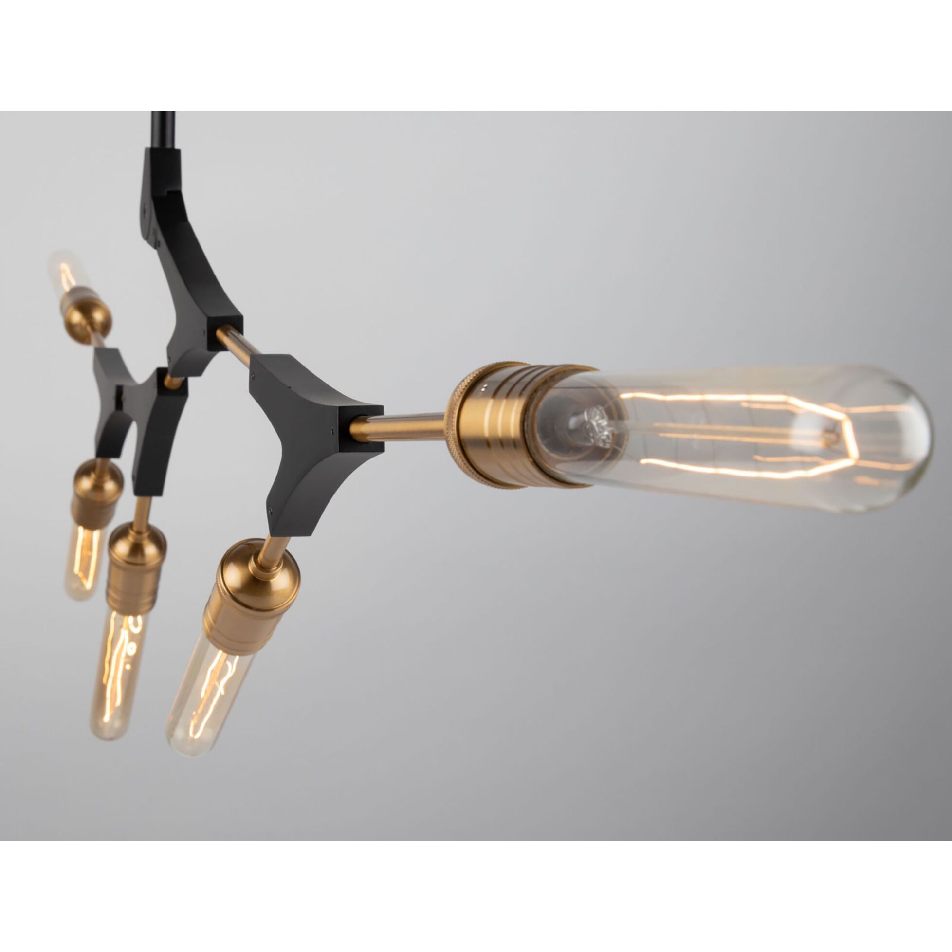 Filiali LED 39.5 inch Black and Harvest Brass Chandelier Ceiling Light