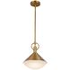 Abruzzo 1 Light 11.25 inch Brass Down Pendant Ceiling Light