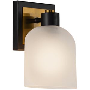 Lyndon 1 Light 5.9 inch Black and Brushed Brass Bathroom Sconce Wall Light