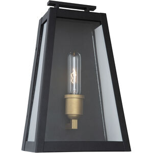 Charleston LED 13.5 inch Black and Vintage Gold Outdoor Wall Light