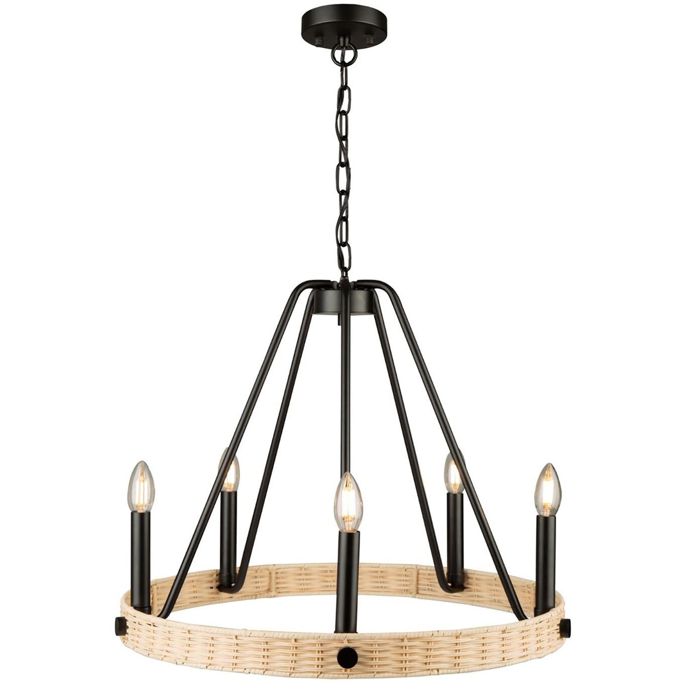 Perris LED 24 inch Black Chandelier Ceiling Light