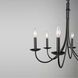 Wrought Iron 6 Light 25 inch Black Candle Chandelier Ceiling Light in Ebony Black