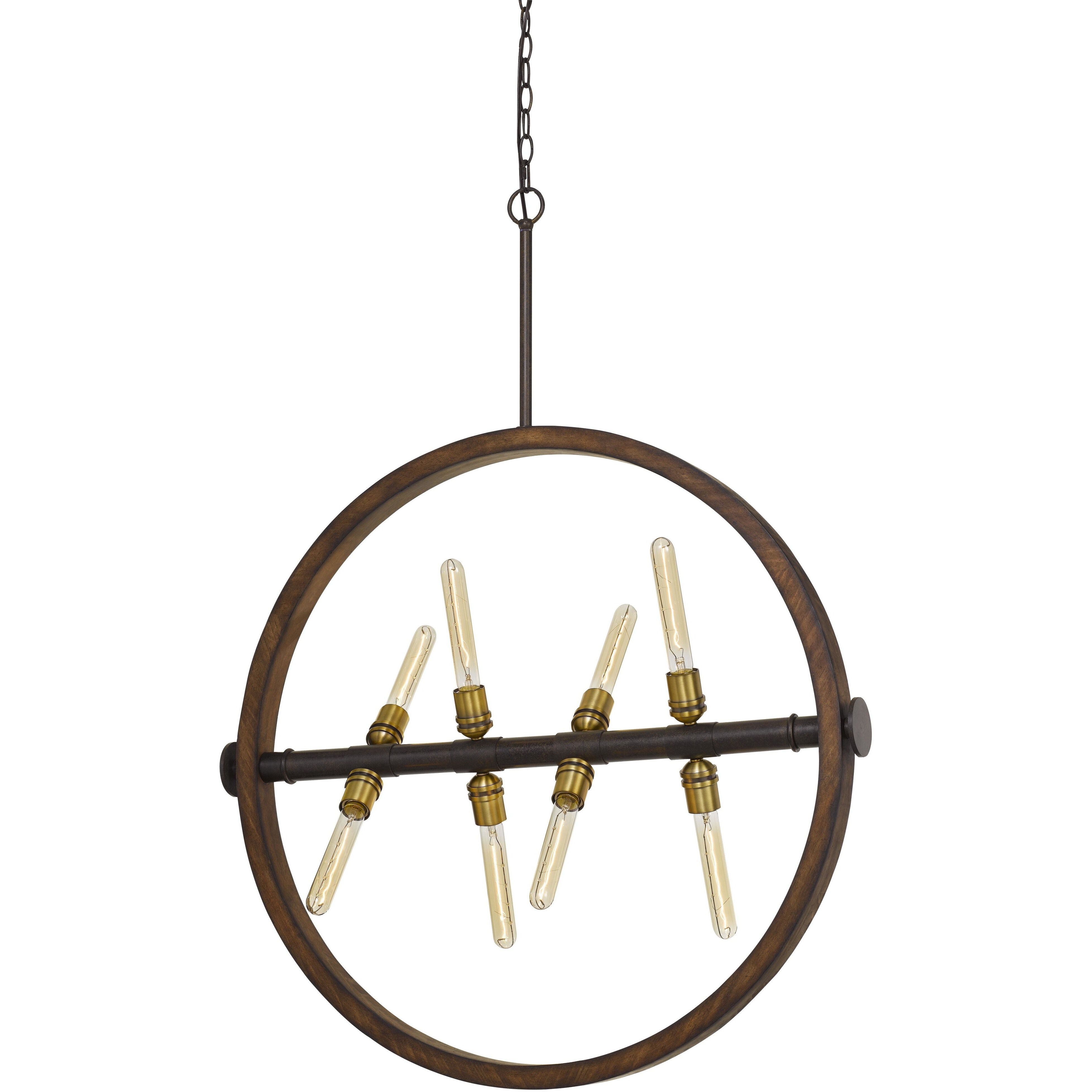Teramo 8 Light 33 inch Oak and Iron Chandelier Ceiling Light
