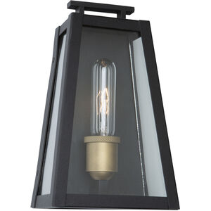 Charleston LED 10.25 inch Black and Vintage Gold Outdoor Wall Light