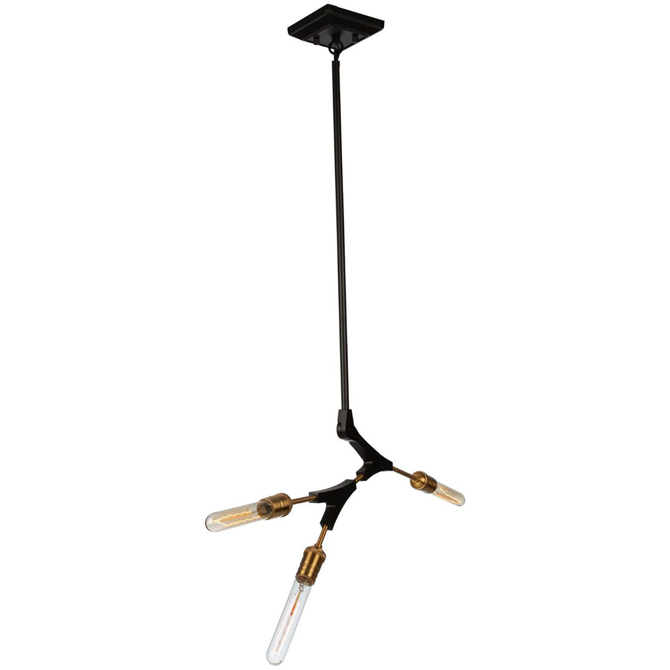 Filiali LED 24.5 inch Black and Harvest Brass Chandelier Ceiling Light
