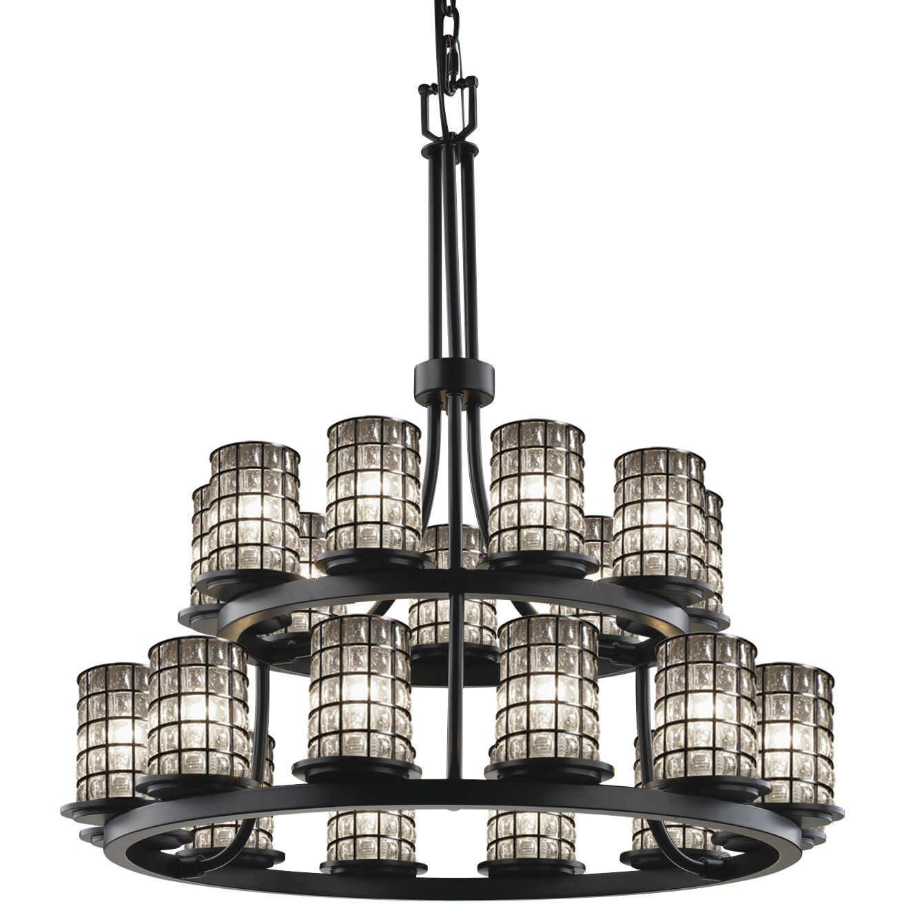 Wire Glass 21 Light 33.00 inch Chandelier