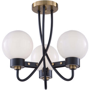 Chelton LED 16 inch Matte Black and Harvest Brass Chandelier Ceiling Light