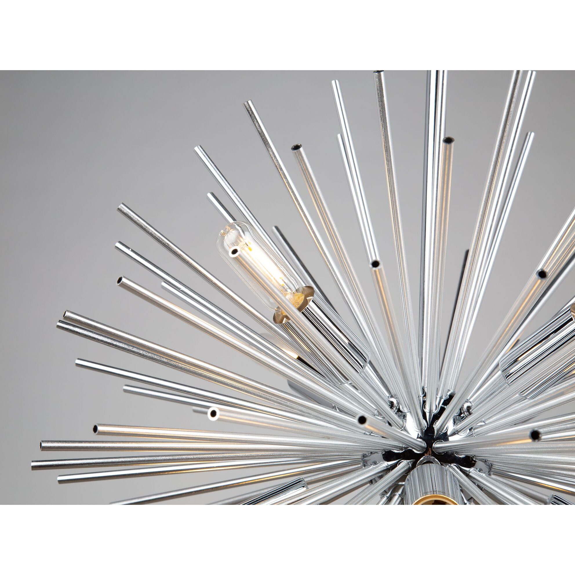 Sunburst LED 19 inch Chrome Chandelier Ceiling Light