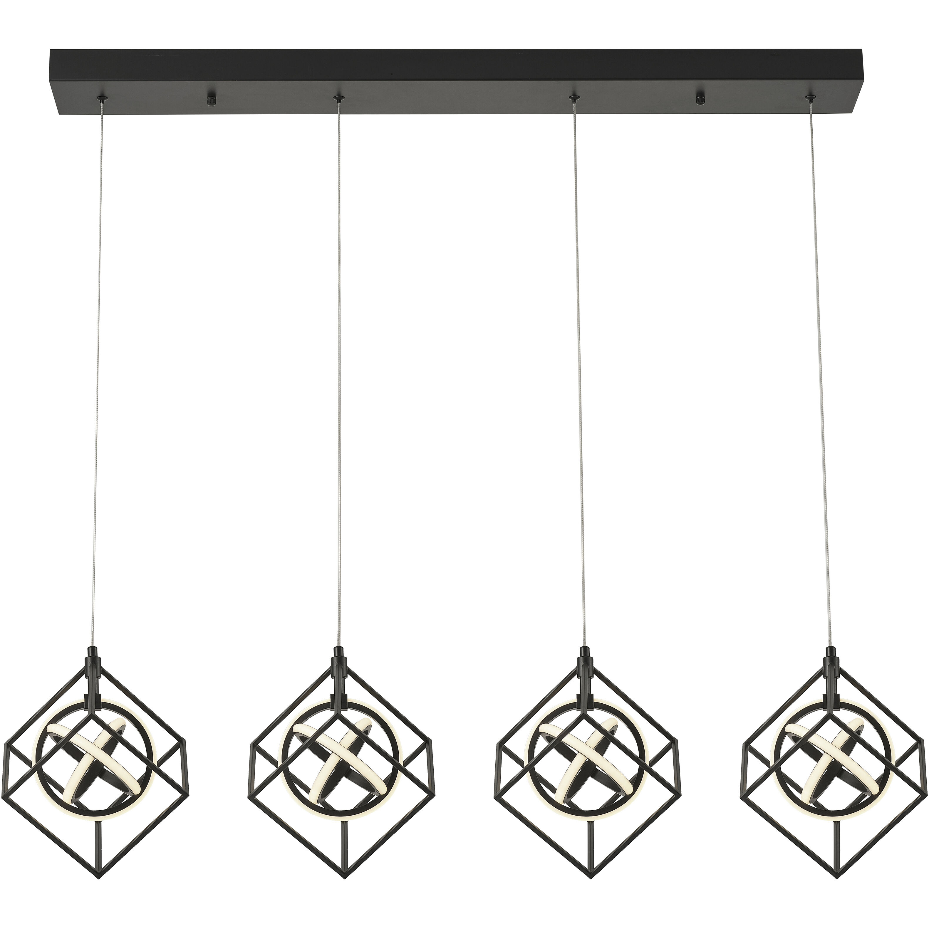 Tulip LED 44.48 inch Matte Black Island Light Ceiling Light 