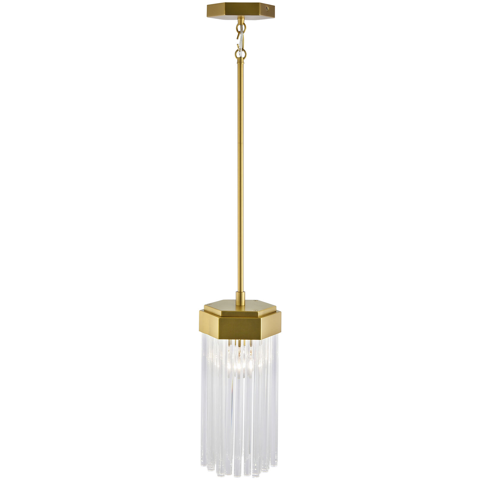 Emma 1 Light 6.9 inch Brushed Brass Pendant Ceiling Light