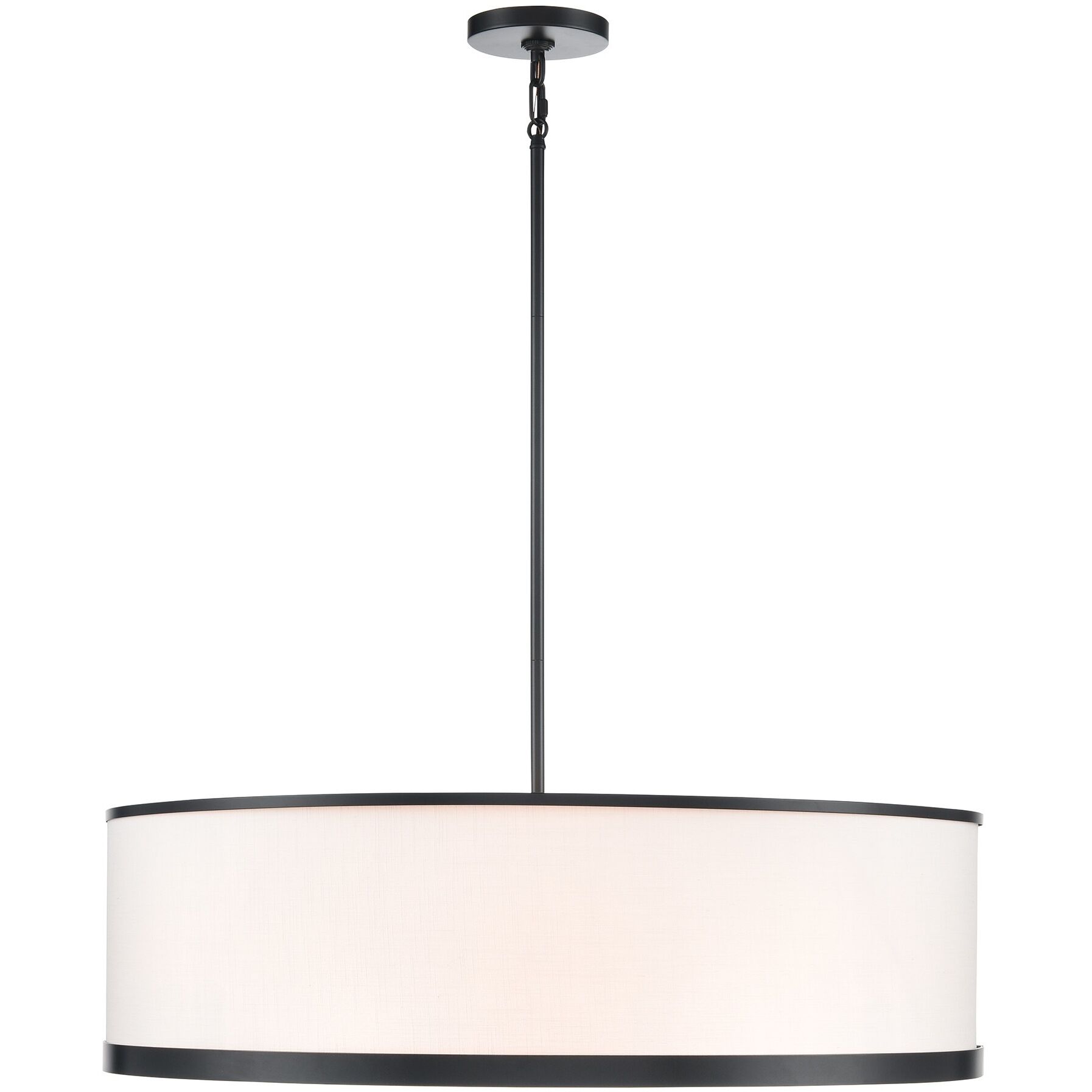High Street 8 Light 30 inch Black Pendant Ceiling Light