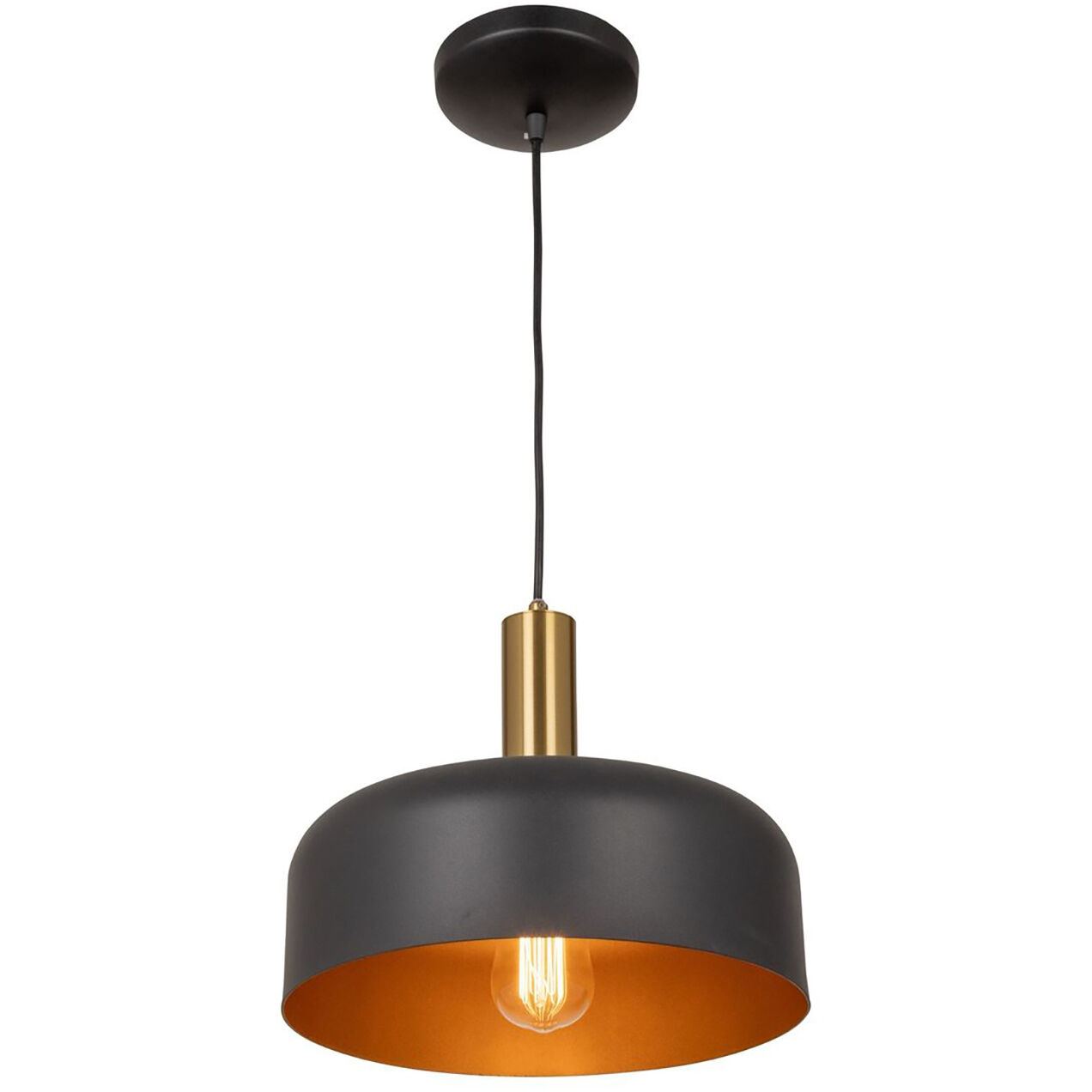 Orsa LED 11.5 inch Black and Brushed Brass Pendant Ceiling Light