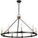 Notting Hill LED 36 inch Black and Brushed Brass Chandelier Ceiling Light