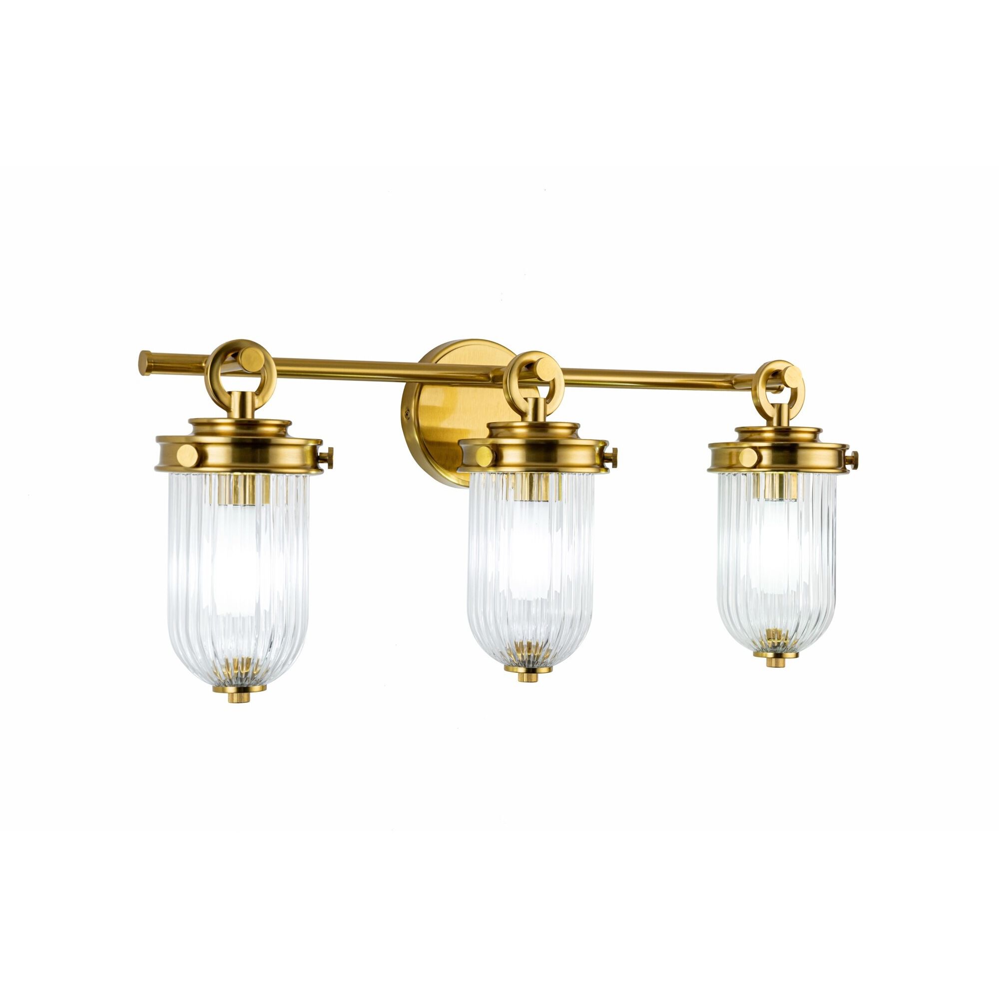 Myla 3 Light 24 inch Vintage Brass Bathroom Vanity Wall Light