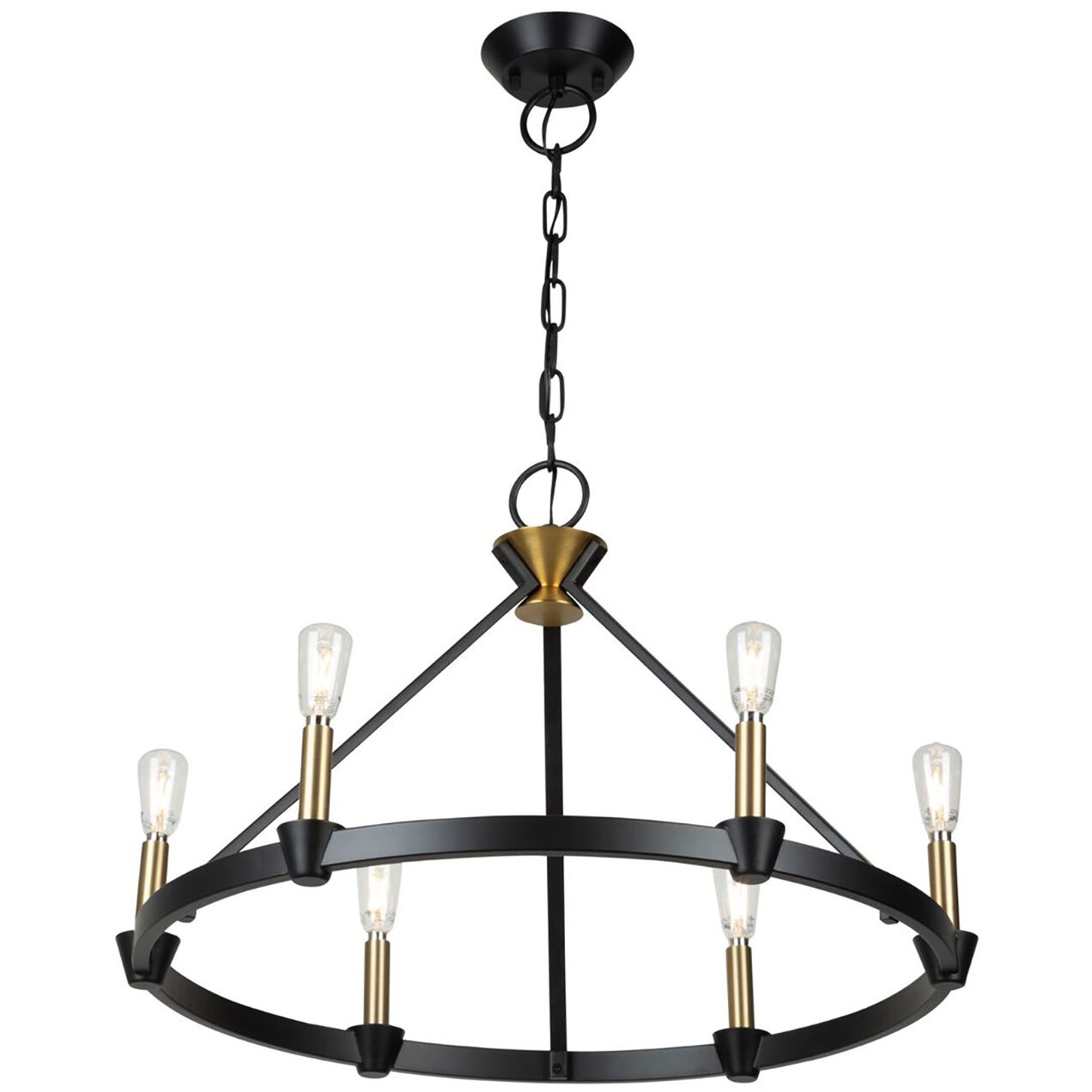Notting Hill LED 26 inch Black and Brushed Brass Chandelier Ceiling Light