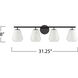 Brooke 4 Light 31.25 inch Black Bathroom Vanity Wall Light