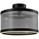 Cora LED 14.96 inch Black and Black Semi Flush Mount Ceiling Light