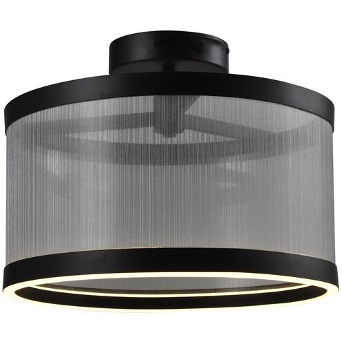 Cora LED 14.96 inch Black and Black Semi Flush Mount Ceiling Light