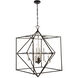 Roxton LED 32 inch Matte Black and Polished Nickel Chandelier Ceiling Light