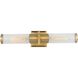 Positano LED 20.8 inch Brushed Brass Bathroom Vanity Wall Light in Clear Ribbed