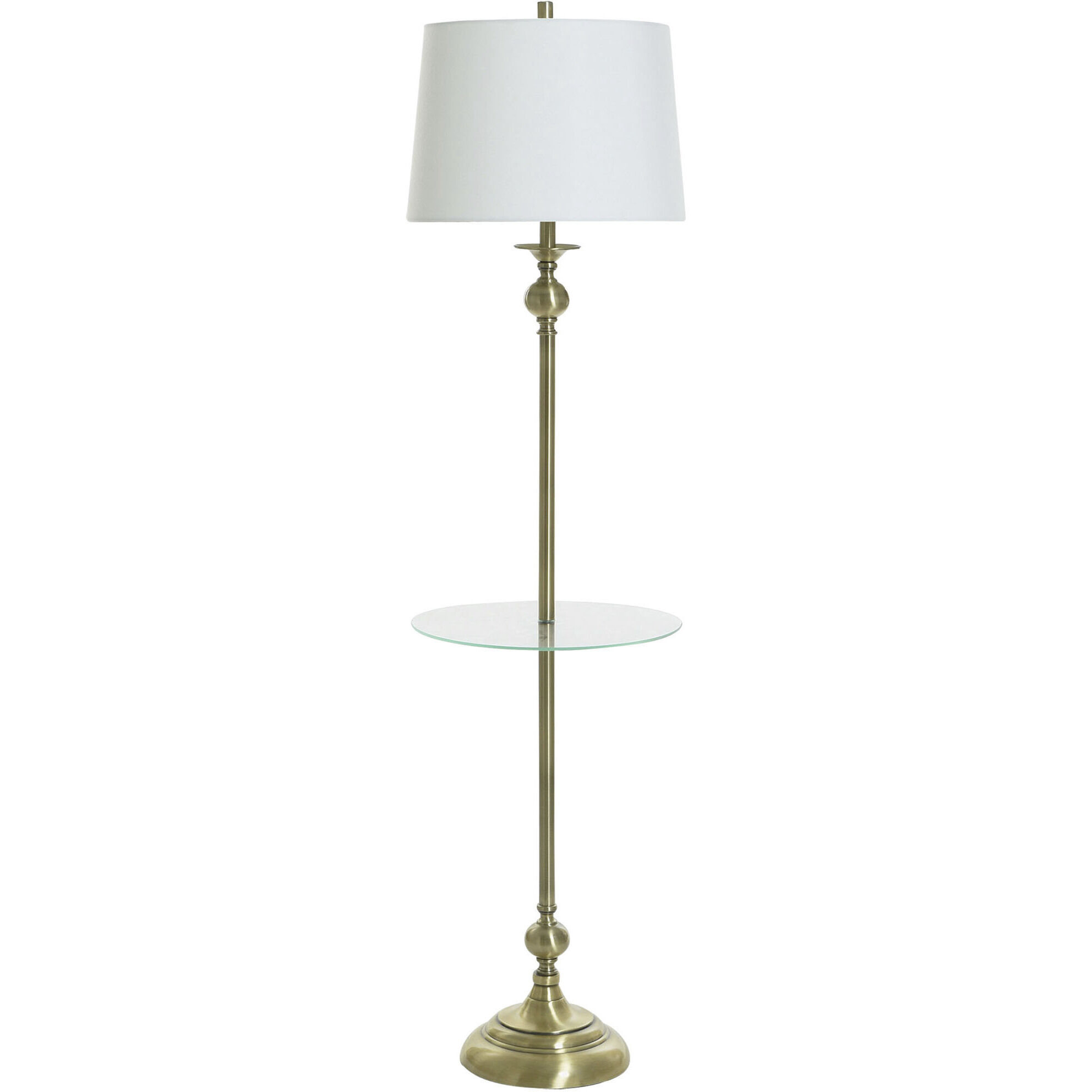 Cameron 62 inch 100.00 watt Antique Brass and Clear Floor Lamp Portable Light