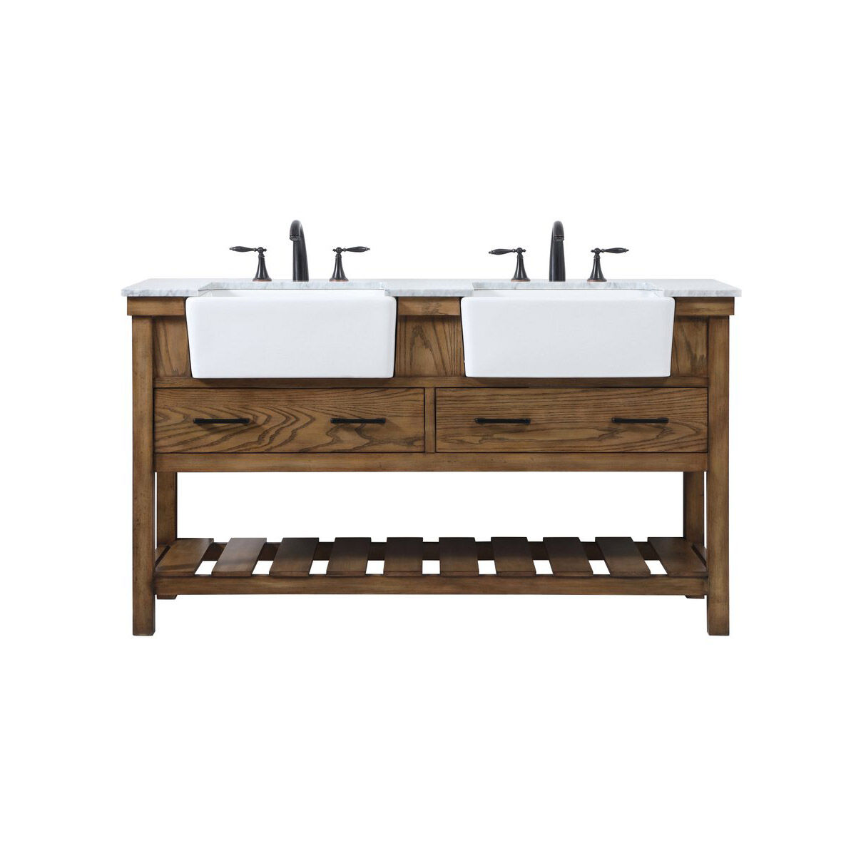 Clement 60 X 22 X 34.13 inch Driftwood Bathroom Vanity Cabinet