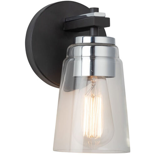 Essex LED 5.13 inch Black and Chrome Bathroom Sconce Wall Light