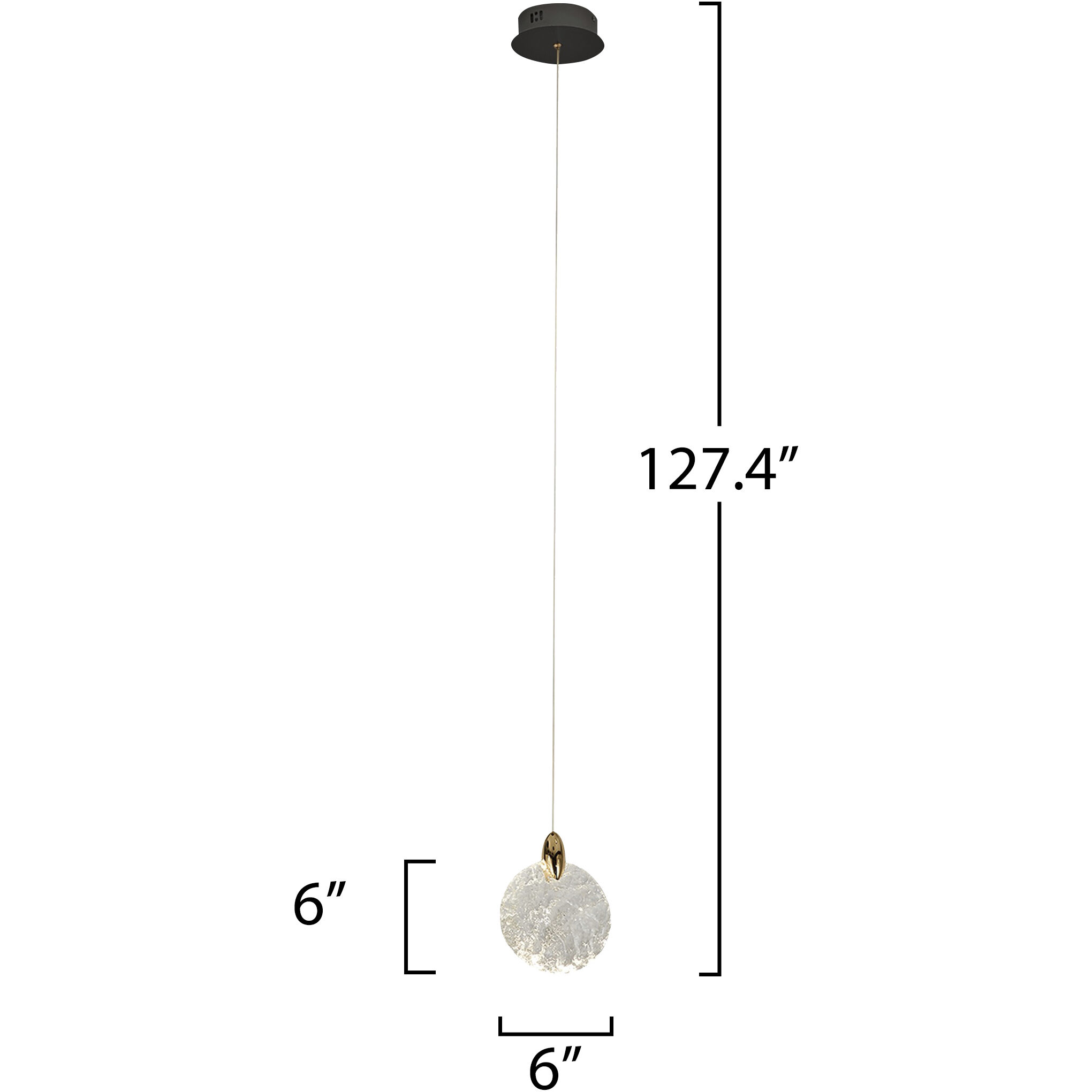 Snowflake LED 5.9 inch Matte Black and Satin Brass Pendant Ceiling Light