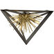 Sunburst LED 20.5 inch Matte Black and Satin Brass Flush Mount Ceiling Light