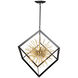 Sunburst LED 31.5 inch Matte Black and Satin Brass Chandelier Ceiling Light