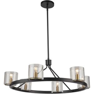 Salinas LED 29 inch Black and Brass Chandelier Ceiling Light