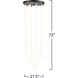 Cascata LED 21.5 inch Black and Brushed Brass Down Chandelier Ceiling Light
