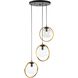Lugano LED 17 inch Black and Vintage Brass Pendant Ceiling Light