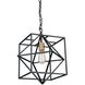 Roxton LED 15 inch Matte Black and Harvest Brass Pendant Ceiling Light