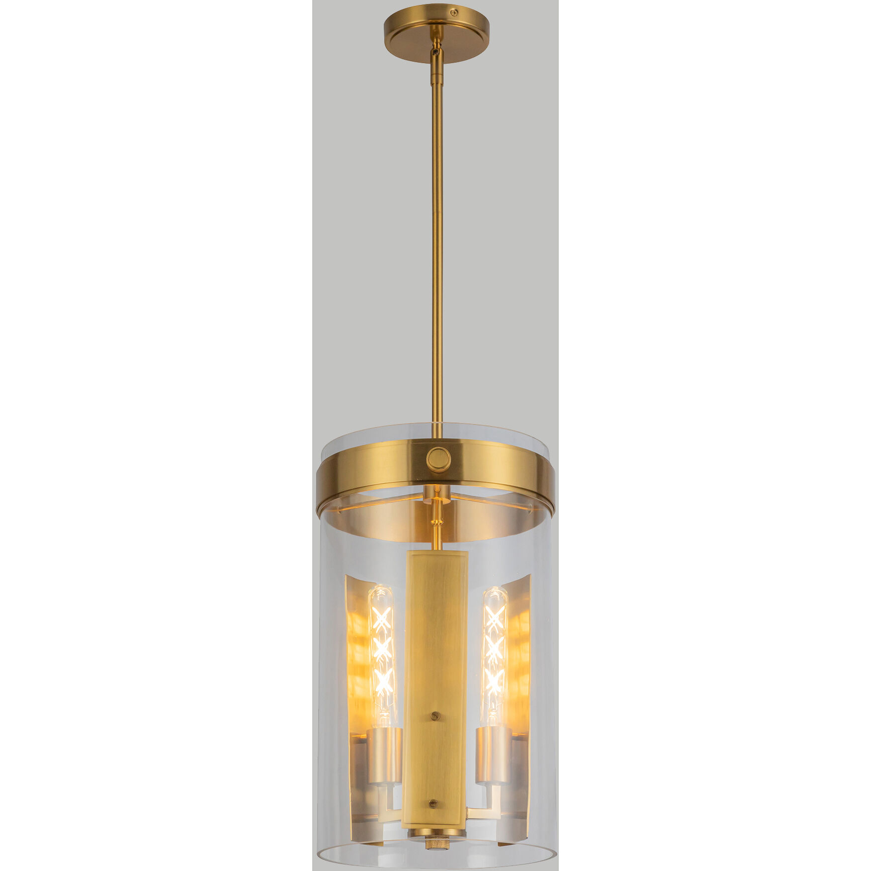 Dahlia 3 Light 10.25 inch Brushed Brass Pendant Ceiling Light